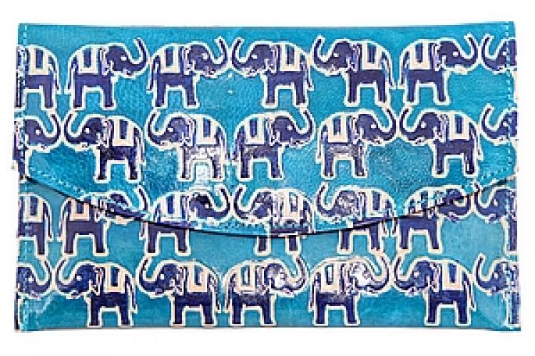 Кошелек кожа ручной принт №101