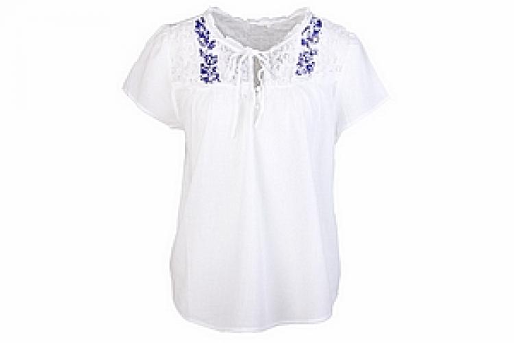 Блузка (хлопок) с вышивкой  №166