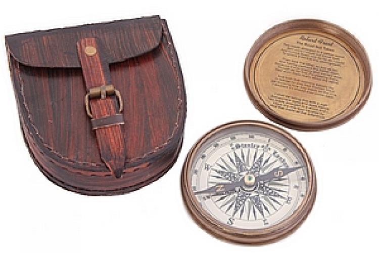 Компас 3" кожаном  футляре №152