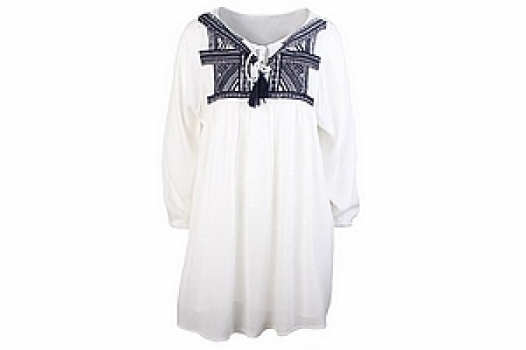 Блузка-туника (вискоза креп)  с вышивкой №122