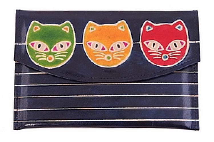 Кошелек кожа ручной принт №147