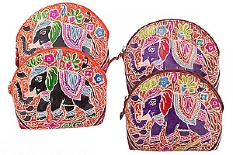 Косметичка (кожа) набор из 4-х №186