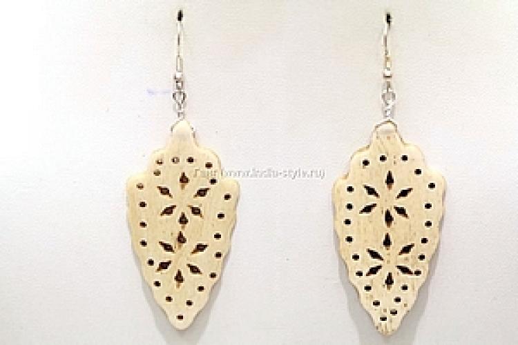 Украшение  Серьги кость №129