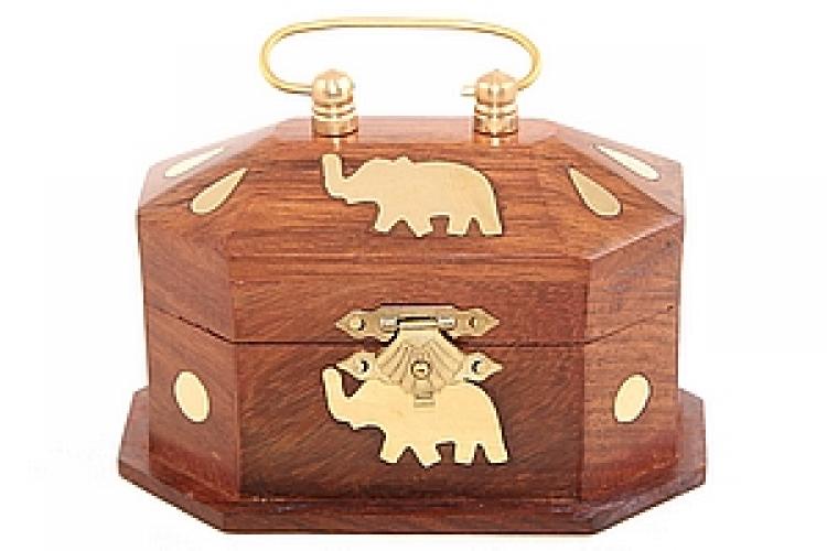 Шкатулка с инкрустацией "Слон" Шк5249 2 шт/уп.