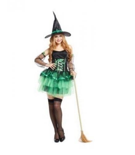 Костюм кокетливой ведьмочки зеленый - купить 