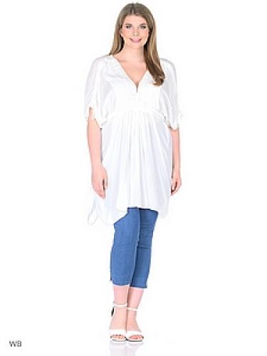 Блузка-туника (вискоза креп) с кружевом №68