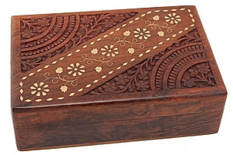 Шкатулка (дерево) с инкрустацией 23*15*7 №11