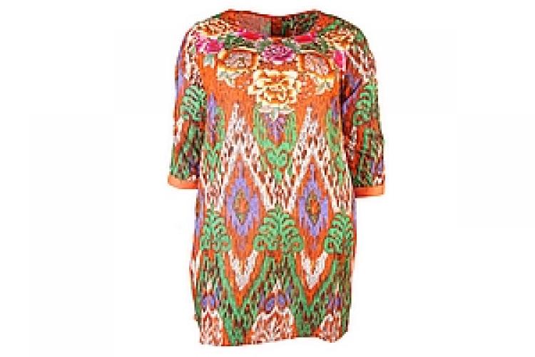 Блузка-туника  (вискоза креп) c вышивкой №98