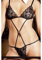 Кружевное тедди с ленточками