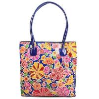 Сумка натуральная кожа ручной принт №173