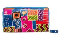 Кошелек кожа  ручной принт №194