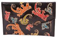 Кошелек кожа ручной принт №129