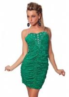 Зеленое платье с розочками