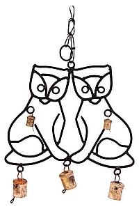 Колокольчик подвесной антик "Два кота" №13