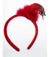 Красный ободок с мини-колпаком