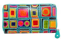 Кошелек кожа  ручной принт №200