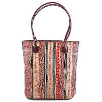 Сумка натуральная кожа ручной принт №39