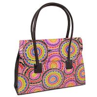 Сумка кожа ручной принт  №123