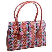 Сумка кожа ручной принт  №166