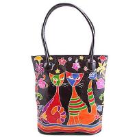 Сумка натуральная кожа ручной принт №142