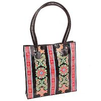 Сумка  кожа ручной принт №39