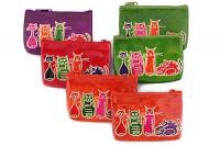 Кошелек под мелочь ручной принт натуральная кожа"Кожа" уп./6шт №96