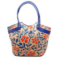 Сумка кожа ручной принт  №179