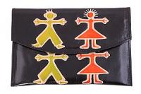 Кошелек кожа ручной принт №115