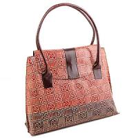 Сумка кожа ручной принт  №114