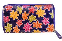 Кошелек кожа  ручной принт №199