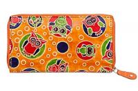 Кошелек кожа  ручной принт №94