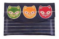 Кошелек кожа ручной принт №147