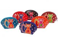 Кошелек под мелочь  ручной принт натуральная кожа "Кошки" уп./6шт  №52