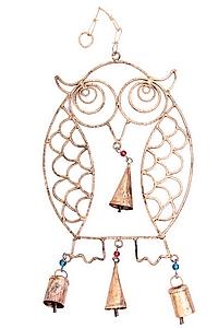 Колокольчик подвесной антик "Сова"№155