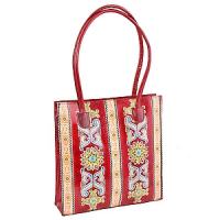 Сумка  кожа ручной принт №110