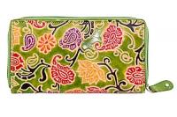 Кошелек кожа  ручной принт №5