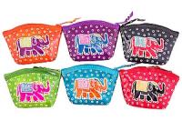 Кошелек под мелочь  ручной принт " Слоны " уп./6шт №47