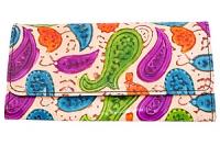 Кошелек кожа ручной принт №155