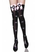 Чулки с узором сзади бежевые