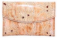 Кошелек кожа ручной принт №102