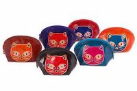 Кошелек под мелочь  ручной принт натуральная кожа "Кошки" уп.6 шт. №185