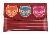 Кошелек кожа ручной принт №11