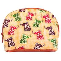 Косметичка  натуральная кожа ручной принт №142